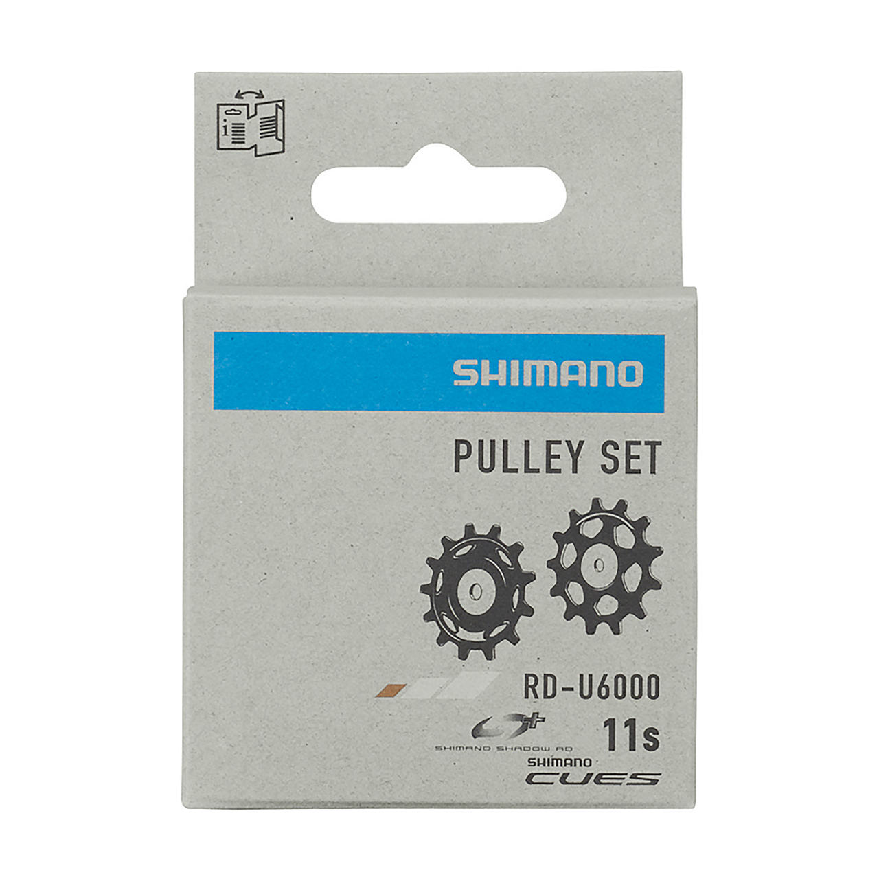 Shimano bicycle pulley set packaging on a white background
