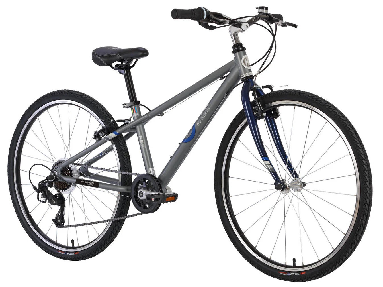 Gray kids bicycle on a white background