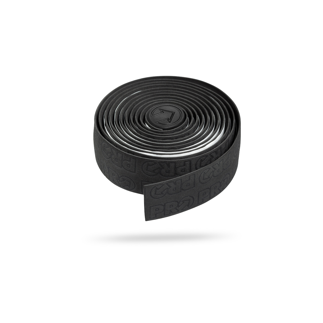 Black road bike handlebar tape with a PRO brand logo on a white background