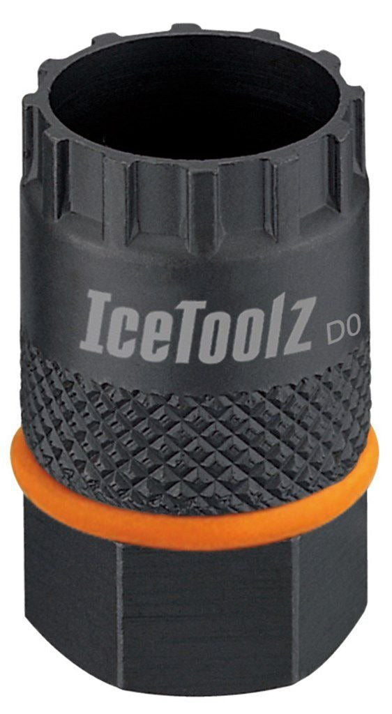 IceToolz bicycle lockring tool with black and orange design on a white background