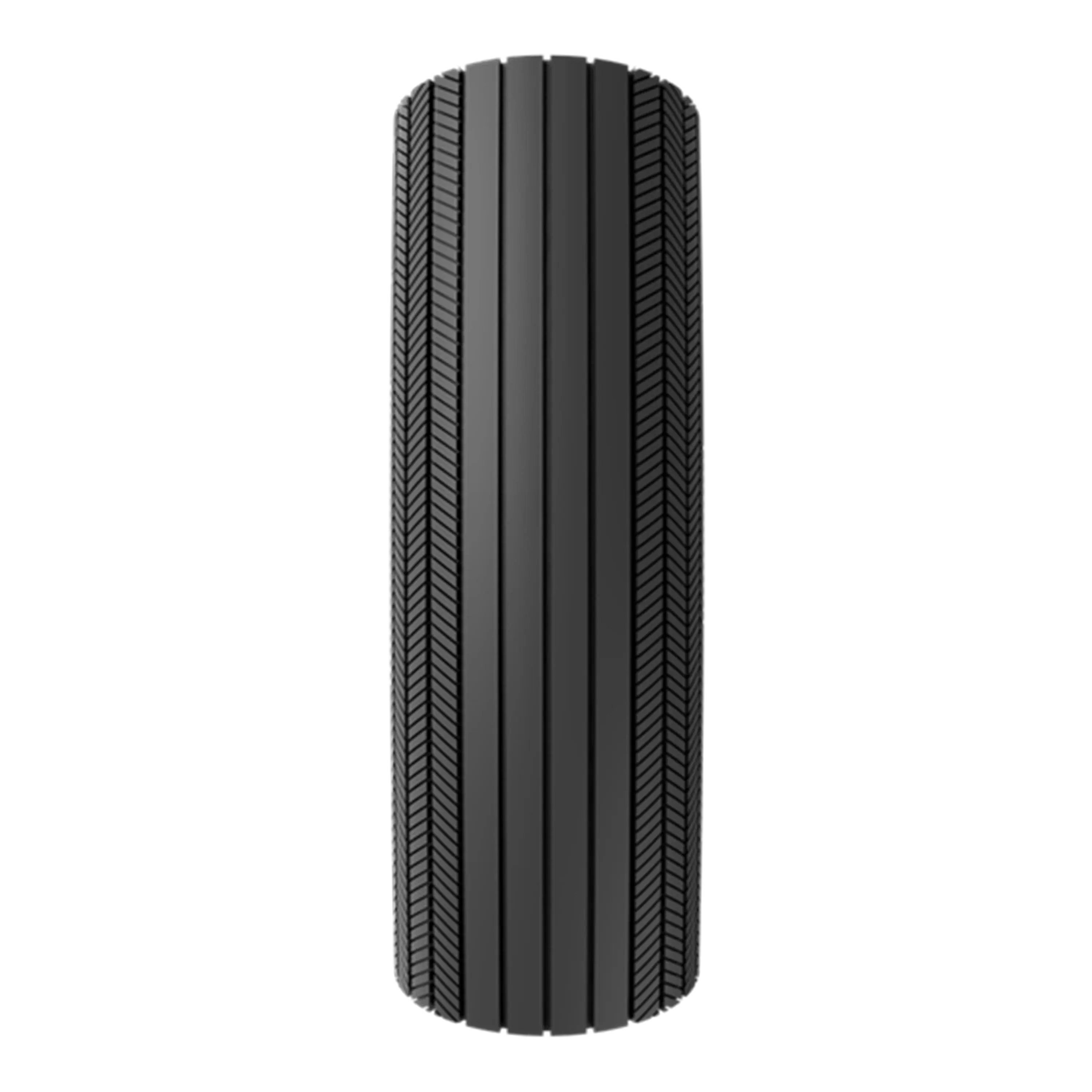Black Road Tyre with tread pattern on a white background