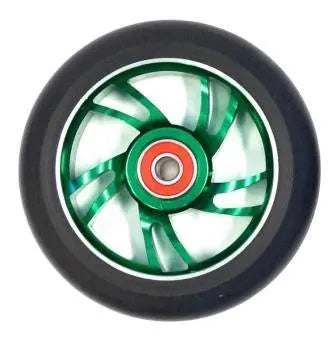 Scooter Wheel, Alloy, 110mm incl 608RS abec-9 bearing, GREEN core