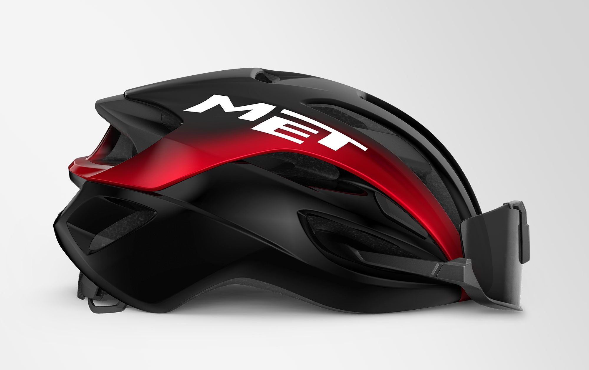 A picture of the black and red Met Rivale II MIPS Road Helmet