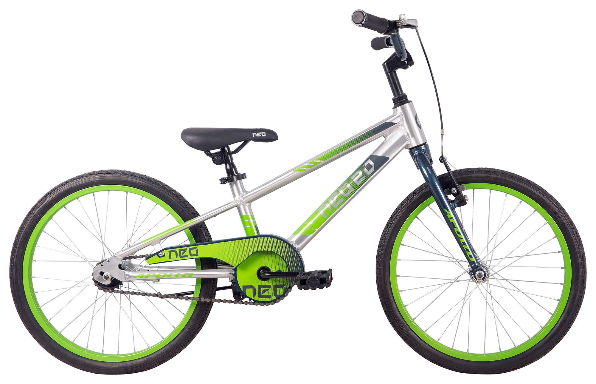 Boys Bike 20" Brushed Alloy/Slate/Lime