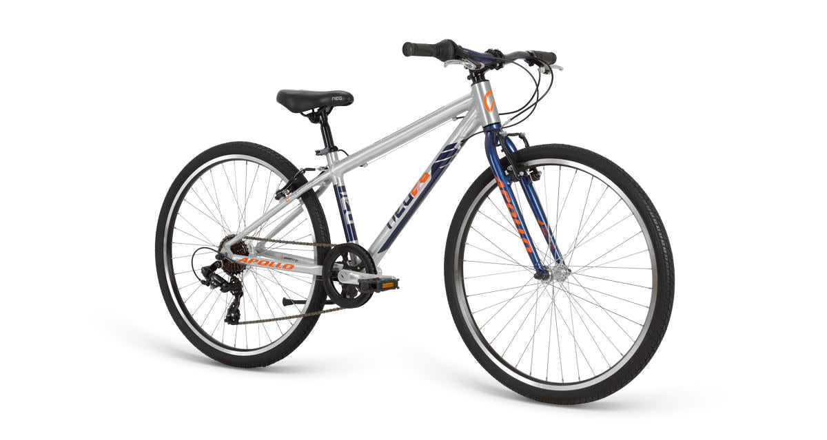 Neo 26" Boys 7 Speed 2021 BRUSHED ALLOY/NAVY BLUE/ORANGE