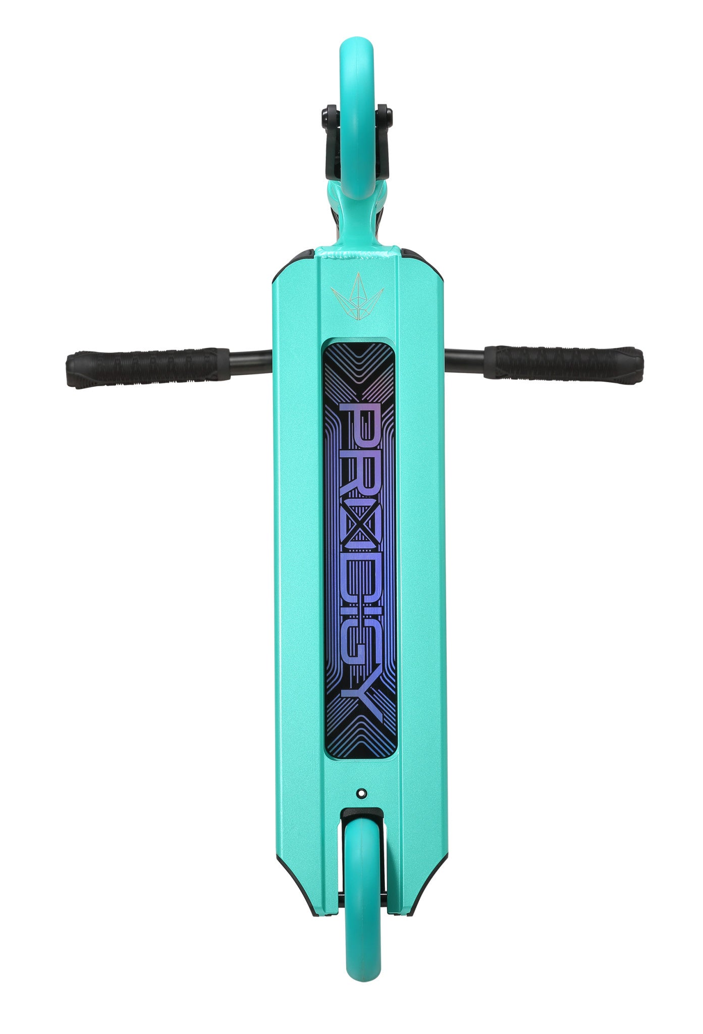 A picture of the bottom of the teal Envy Prodigy X Scooter