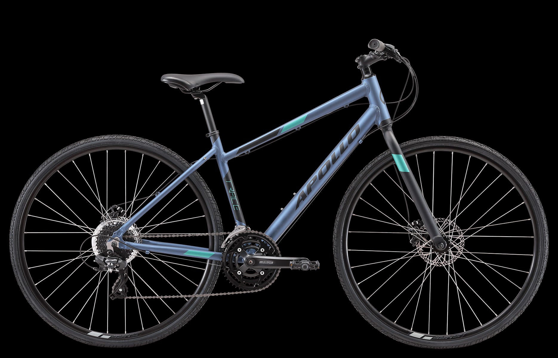 Trace 20 Hybrid Bike Womens Matte Slate Black Turquoise 2022