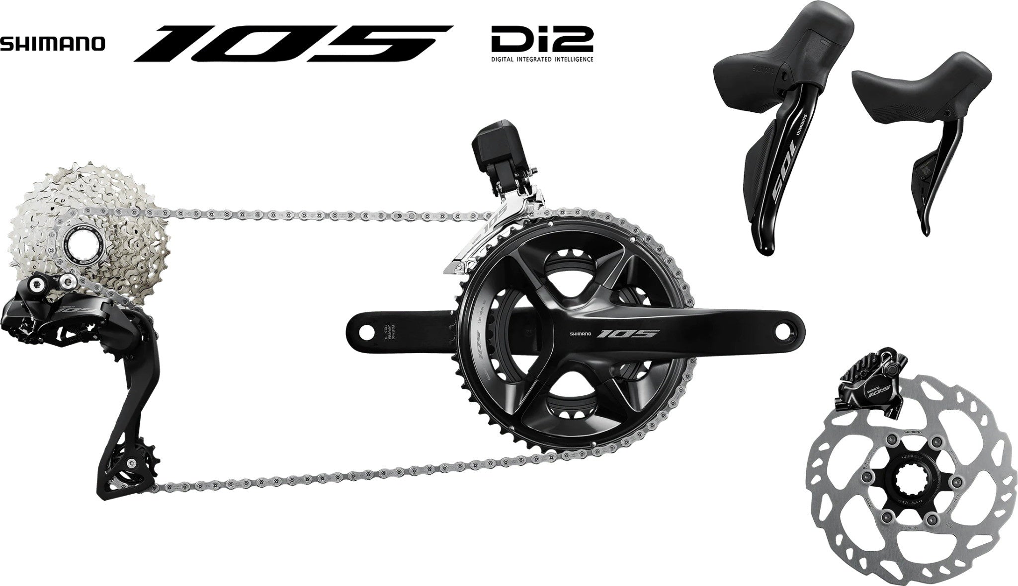 105 R7100 Di2 12 Speed Road Bike Groupset